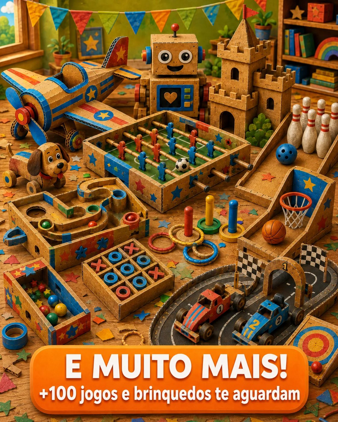 E muito mais: +100 jogos e brinquedos de papelão