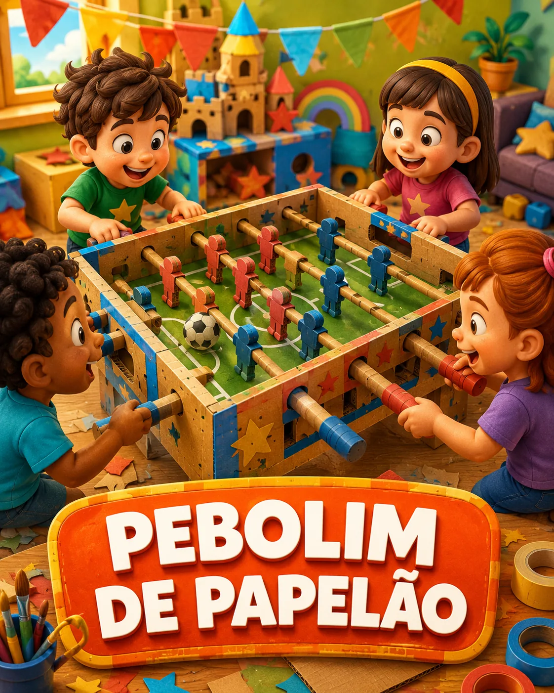 Pebolim de papelão